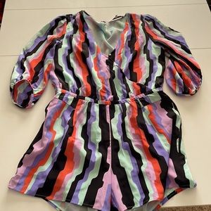 Multi color Jumper by Annie Griffin 100% silk size Large